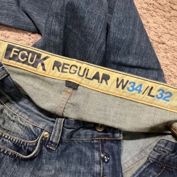Vintage Premium FCUK Button Fly Denim Jeans Medium Wash - Picture 10 of 10